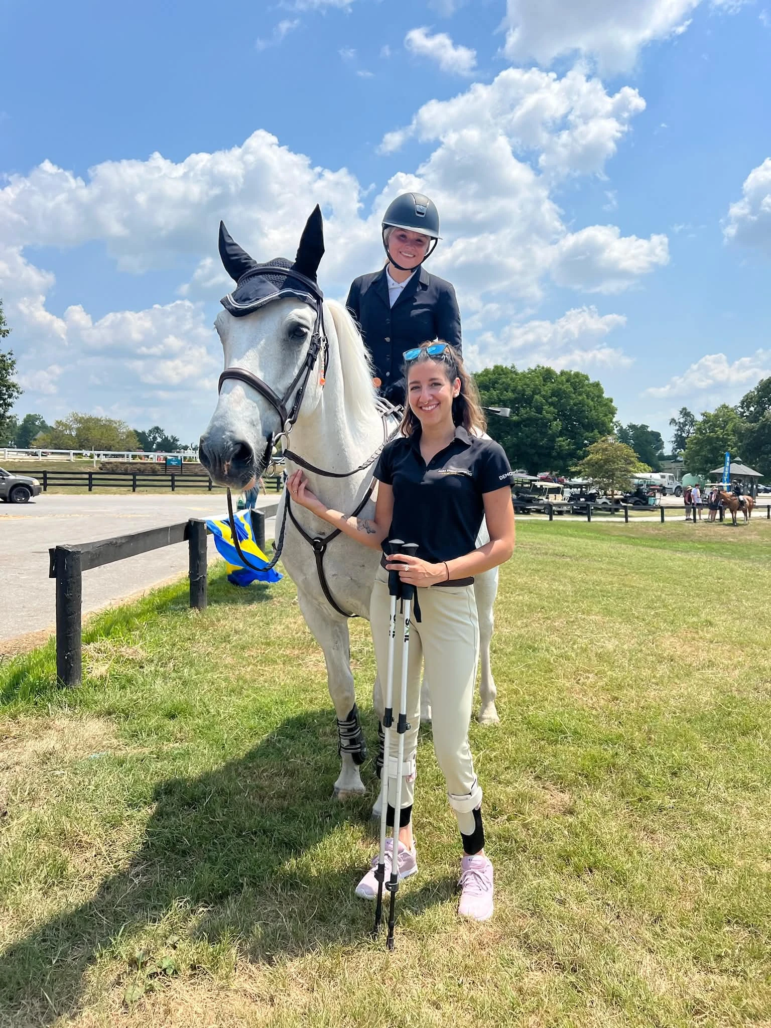 EFE rider and participant with a white horse